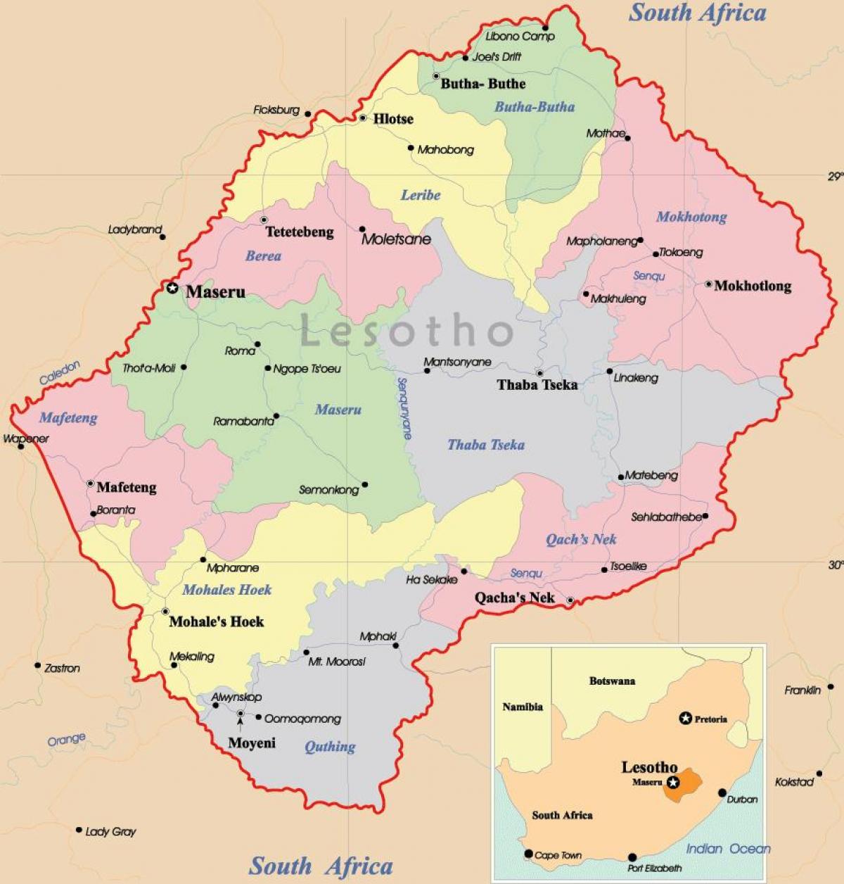 kat jeyografik la nan Lesotho