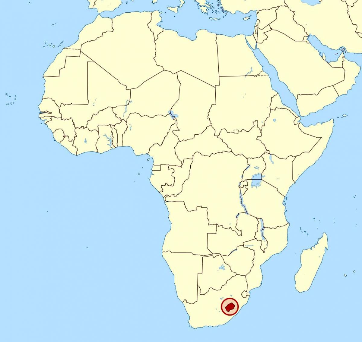 Lesotho nan lafrik di kat jeyografik