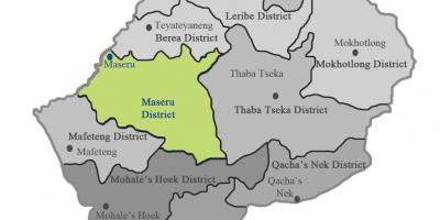 Kat jeyografik nan Lesotho ki montre distri